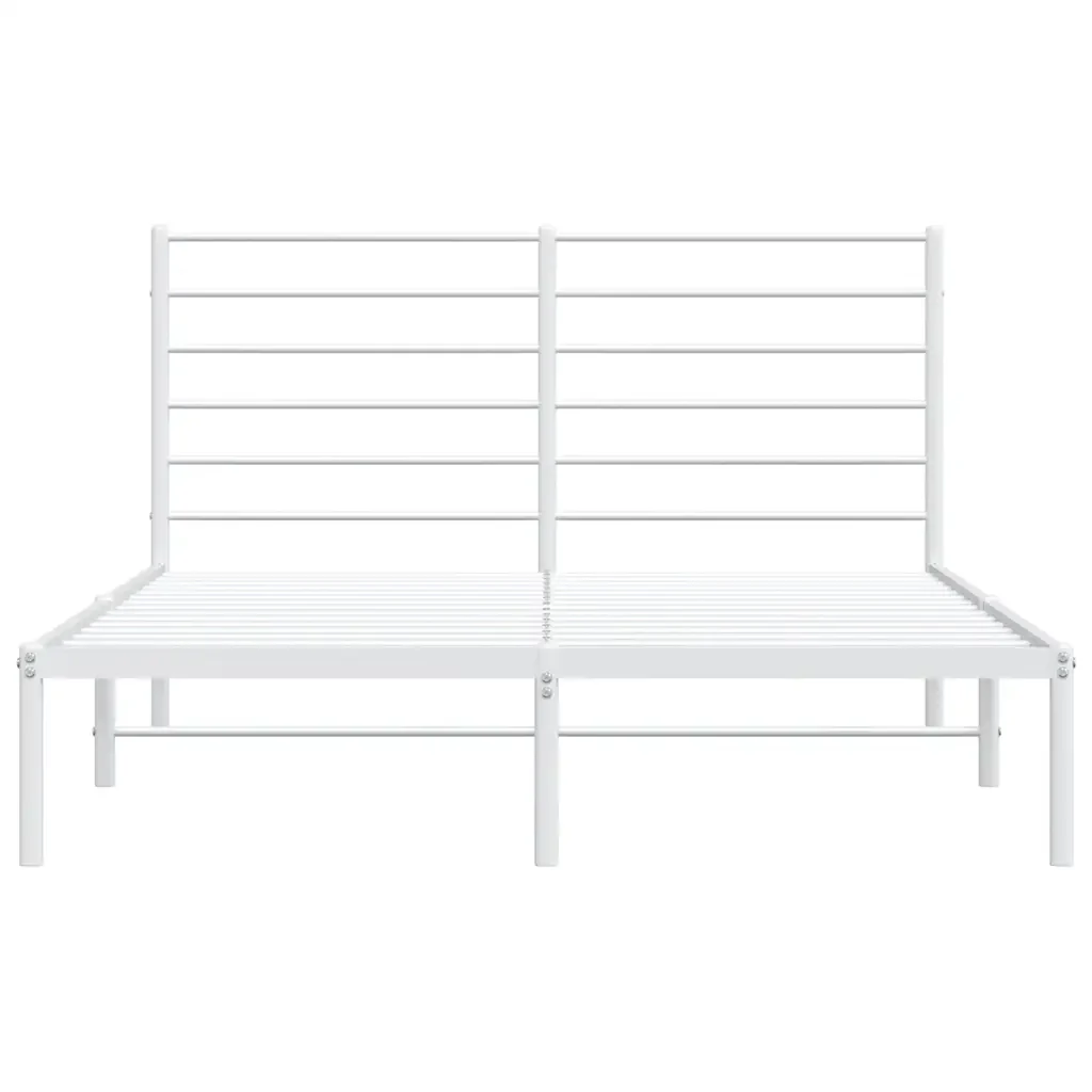 Letto matrimoniale | Letto per adulti | Giroletto con Testiera Metallo Bianco 140x190 cm - Image 6