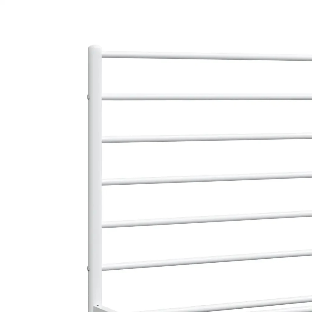 Letto matrimoniale | Letto per adulti | Giroletto con Testiera Metallo Bianco 140x190 cm - Image 9