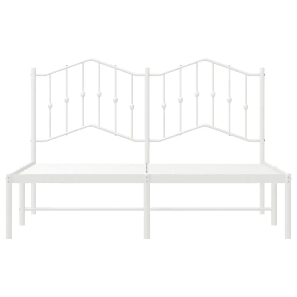 Letto matrimoniale | Letto per adulti | Giroletto con Testiera Metallo Bianco 150x200 cm - Image 6