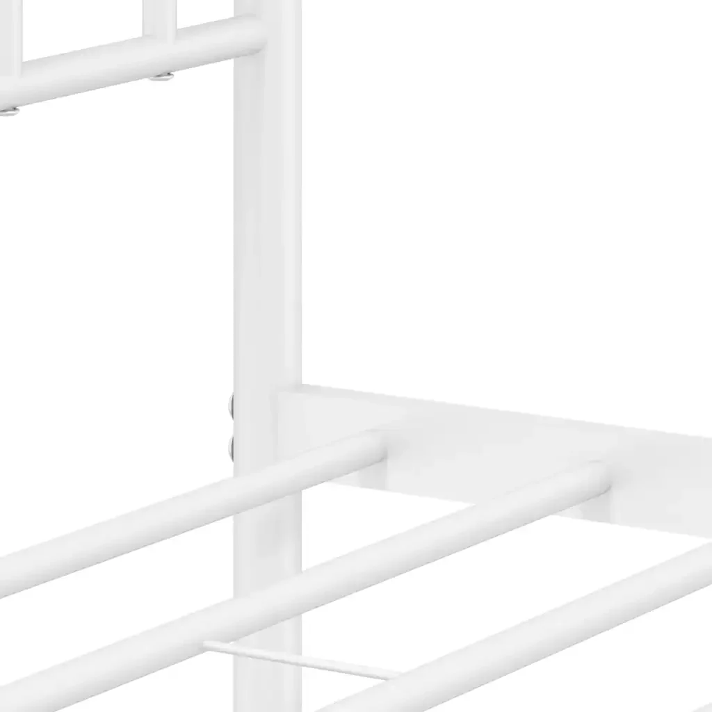 Letto matrimoniale | Letto per adulti | Giroletto con Testiera Metallo Bianco 160x200 cm - Image 10