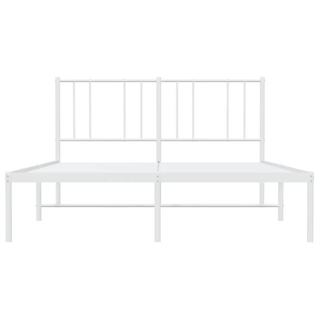 Letto matrimoniale | Letto per adulti | Giroletto con Testiera Metallo Bianco 160x200 cm - Image 6