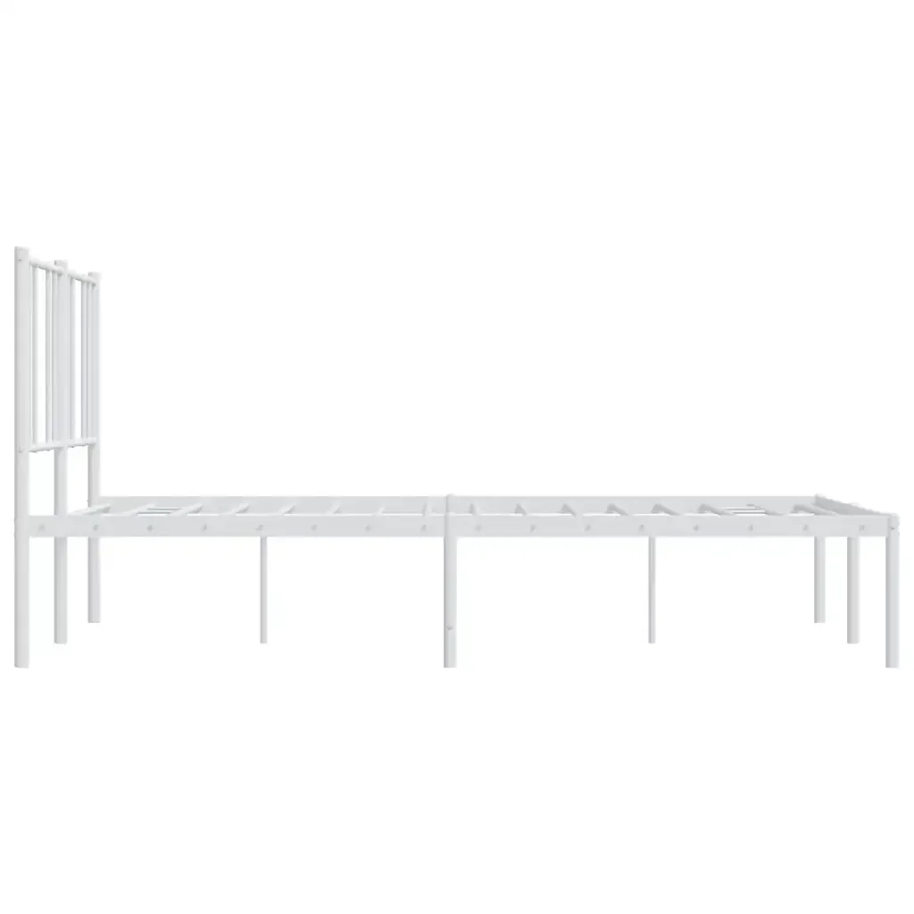 Letto matrimoniale | Letto per adulti | Giroletto con Testiera Metallo Bianco 160x200 cm - Image 7