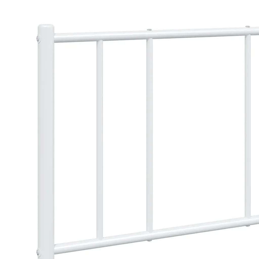 Letto matrimoniale | Letto per adulti | Giroletto con Testiera Metallo Bianco 160x200 cm - Image 9