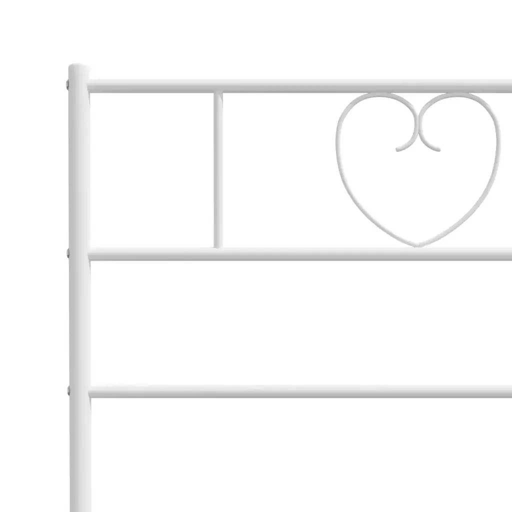 Letto matrimoniale | Letto per adulti | Giroletto con Testiera Metallo Bianco 160x200 cm - Image 8