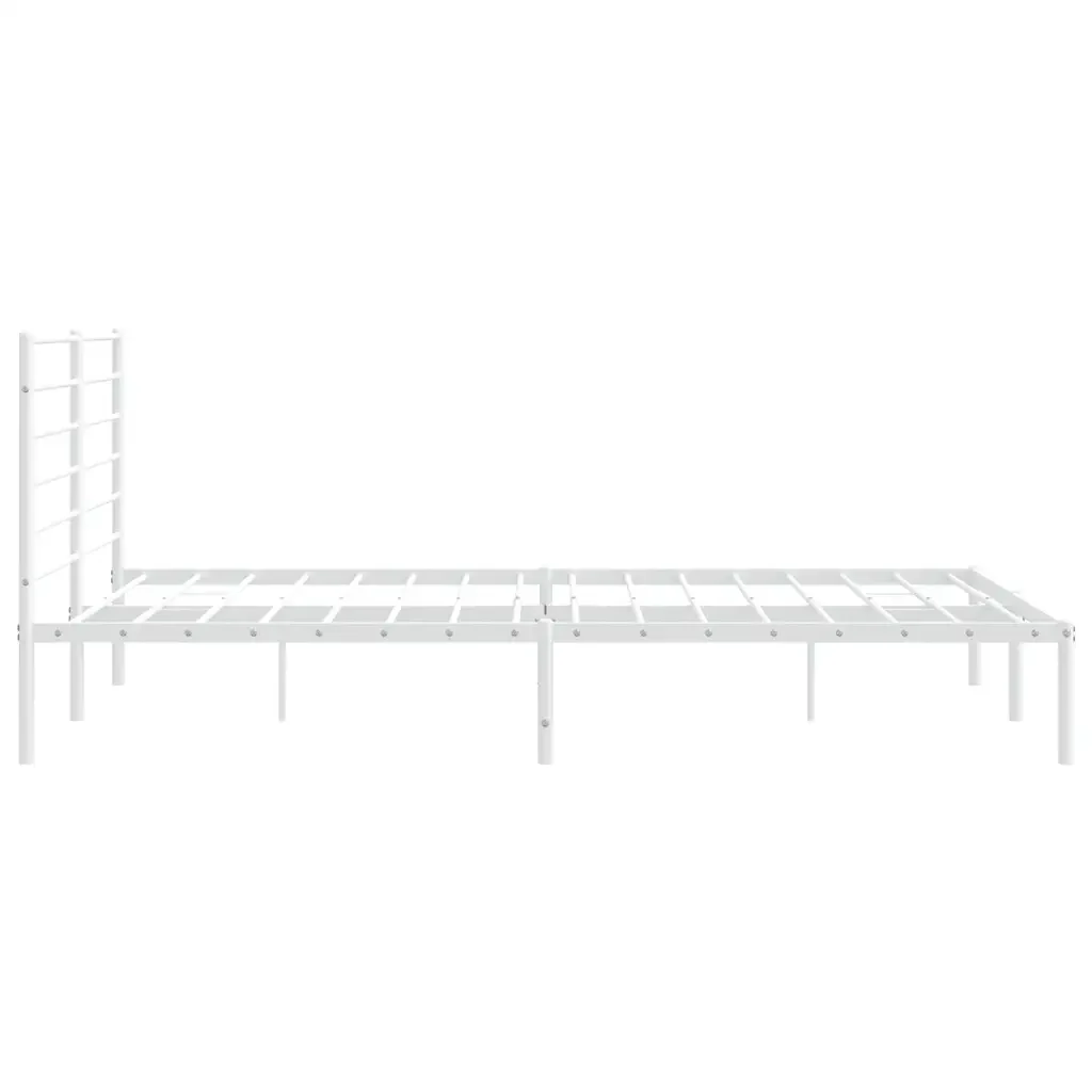 Letto matrimoniale | Letto per adulti | Giroletto con Testiera Metallo Bianco 180x200 cm - Image 7