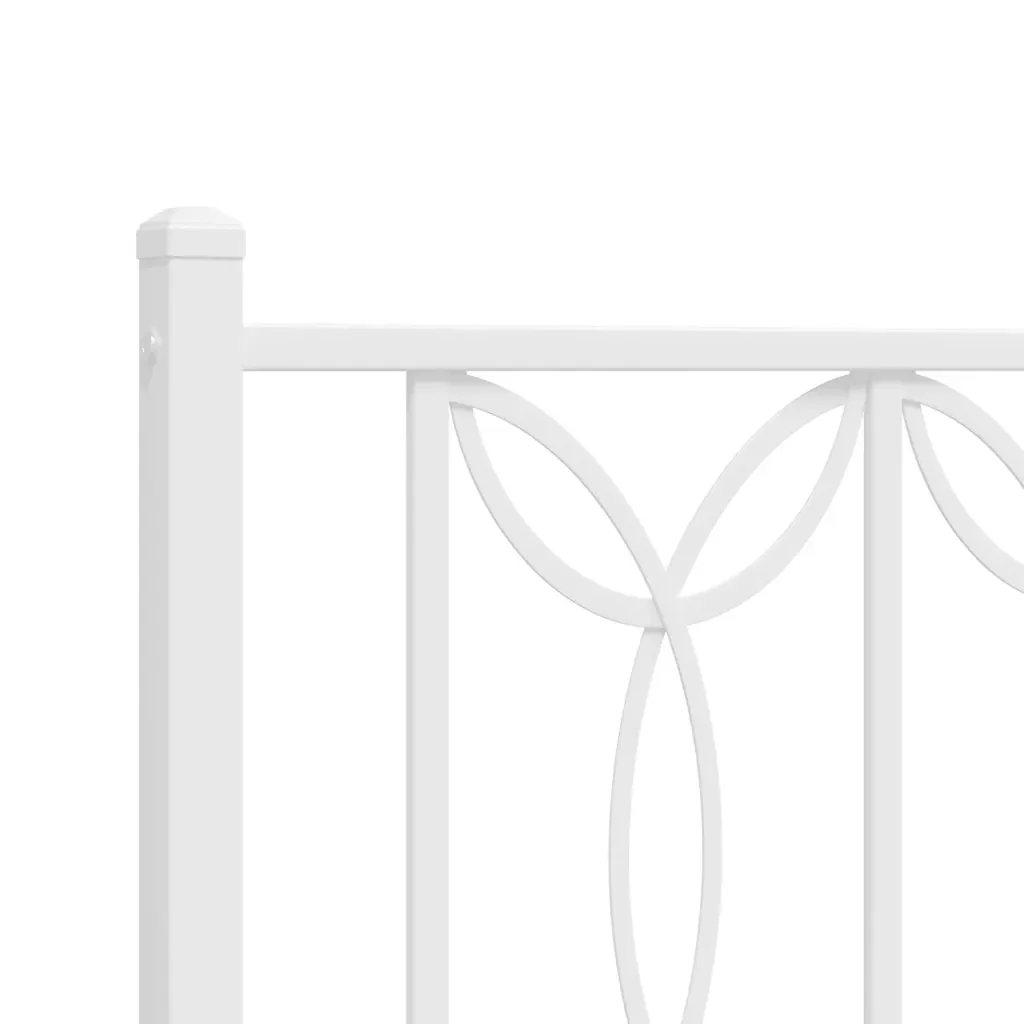 Letto matrimoniale | Letto per adulti | Giroletto con Testiera Metallo Bianco 180x200 cm - Image 7