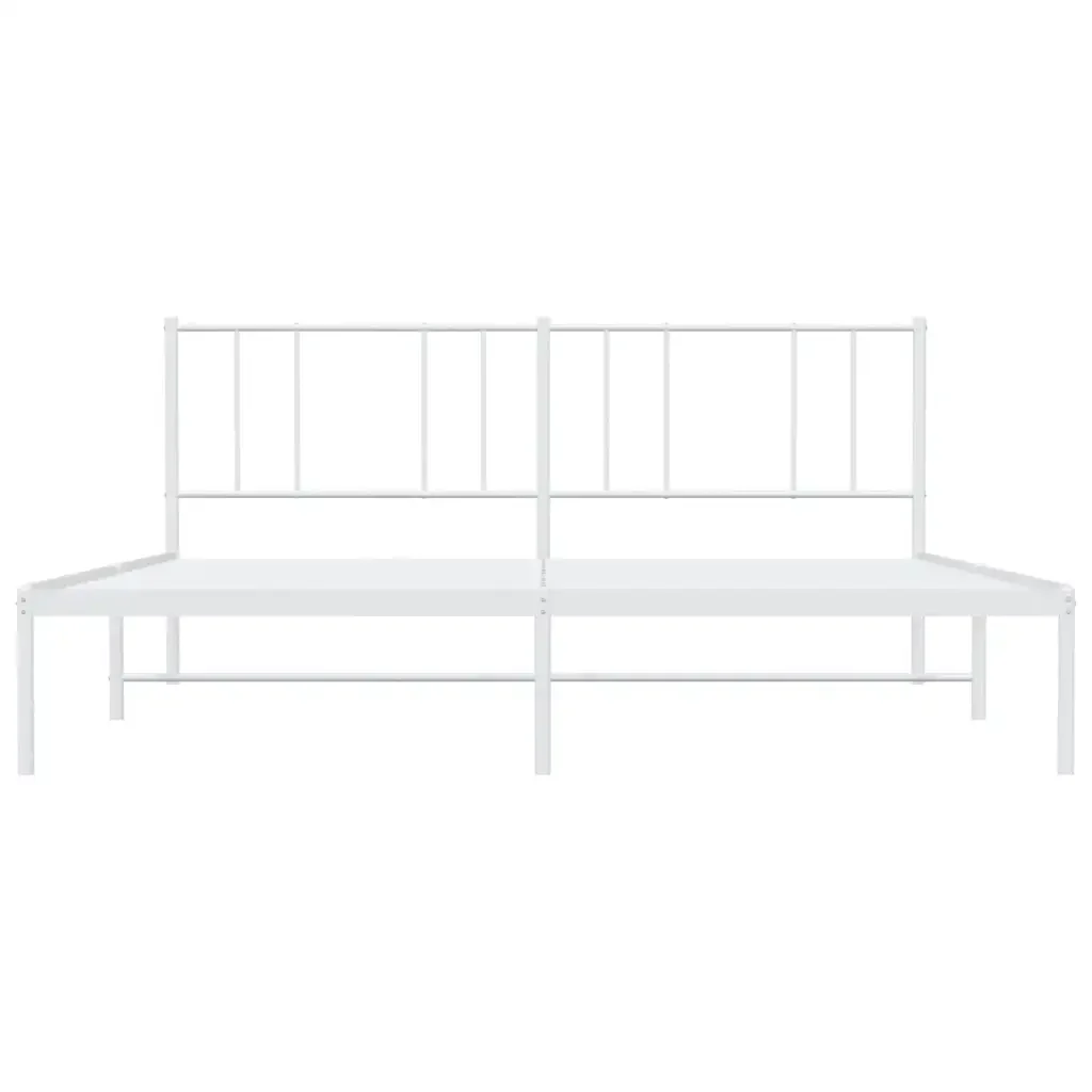 Letto matrimoniale | Letto per adulti | Giroletto con Testiera Metallo Bianco 180x200 cm - Image 6