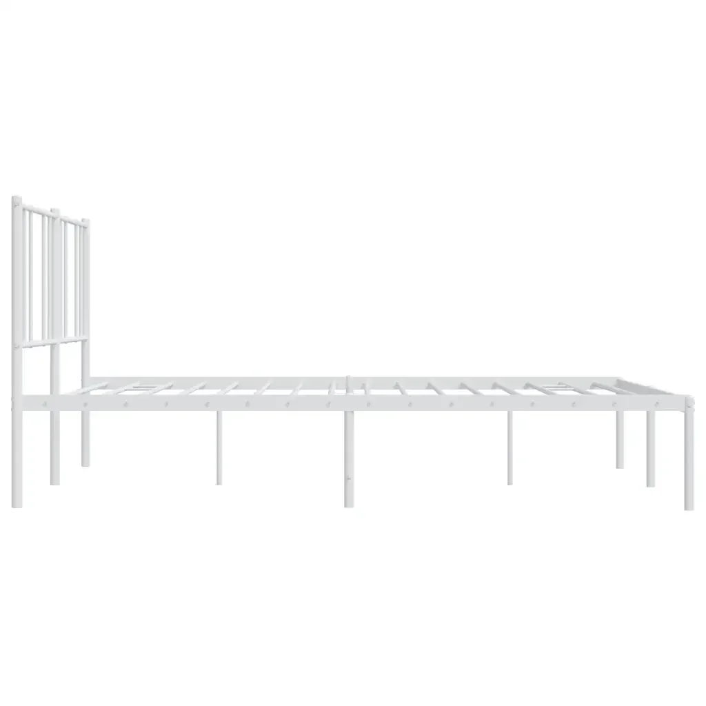 Letto matrimoniale | Letto per adulti | Giroletto con Testiera Metallo Bianco 180x200 cm - Image 7