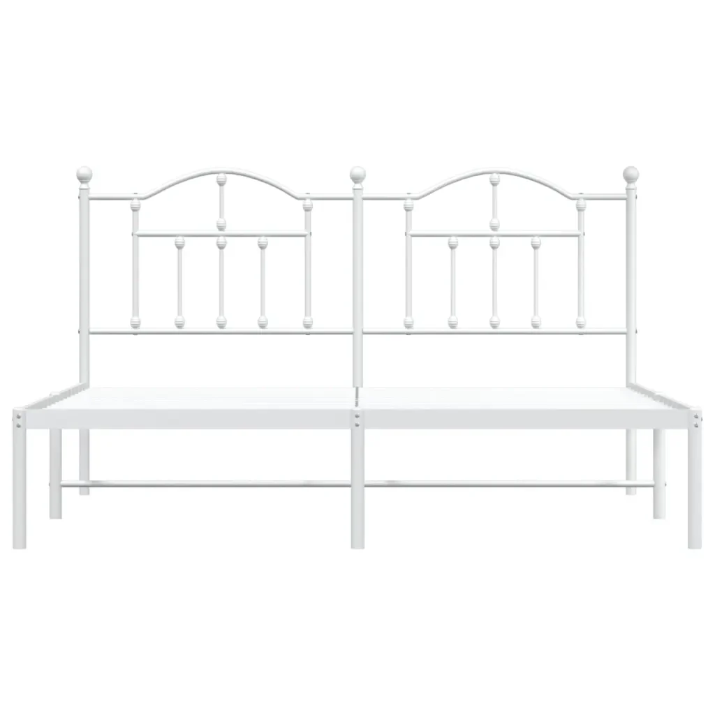 Letto matrimoniale | Letto per adulti | Giroletto con Testiera Metallo Bianco 180x200 cm - Image 5