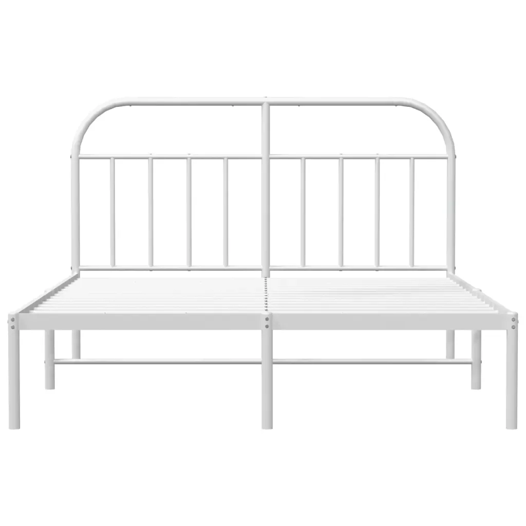 Letto matrimoniale | Letto per adulti | Giroletto con Testiera Metallo Bianco 180x200 cm - Image 6