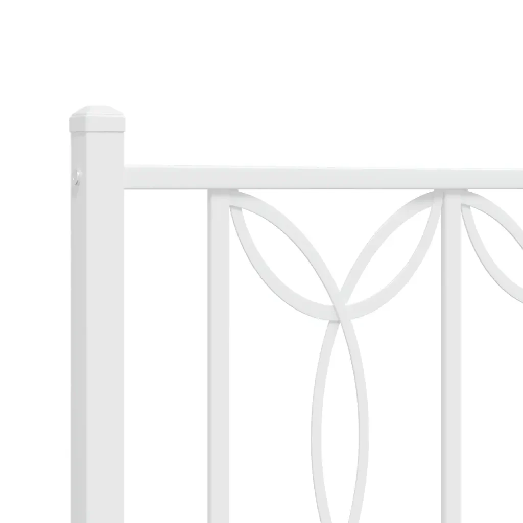 Letto matrimoniale | Letto per adulti | Giroletto con Testiera Metallo Bianco 183x213 cm - Image 7