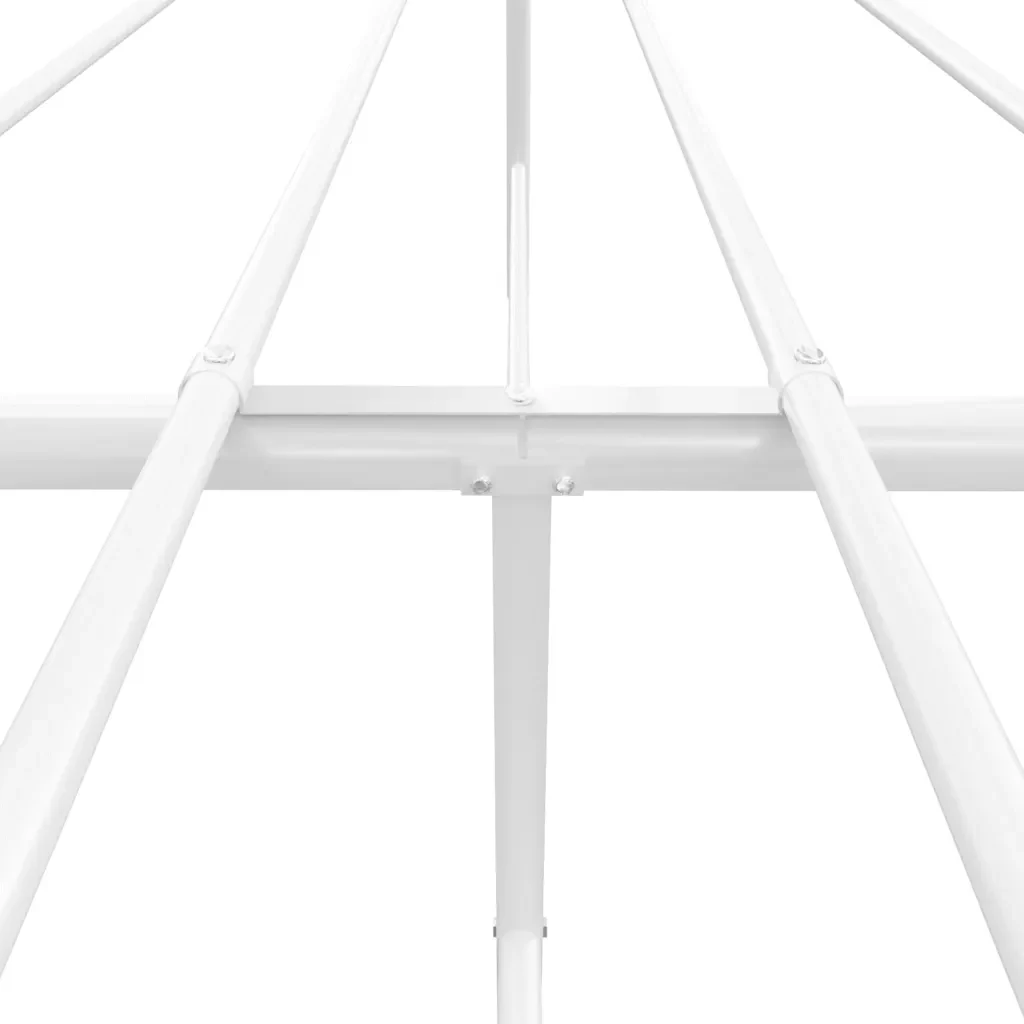 Letto matrimoniale | Letto per adulti | Giroletto con Testiera Metallo Bianco 183x213 cm - Image 10