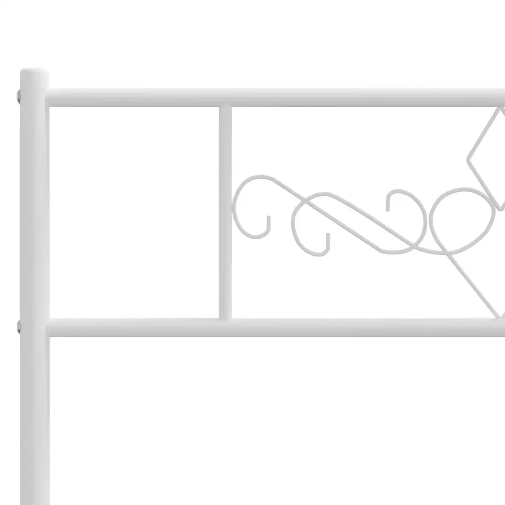 Letto matrimoniale | Letto per adulti | Giroletto con Testiera Metallo Bianco 183x213 cm - Image 9