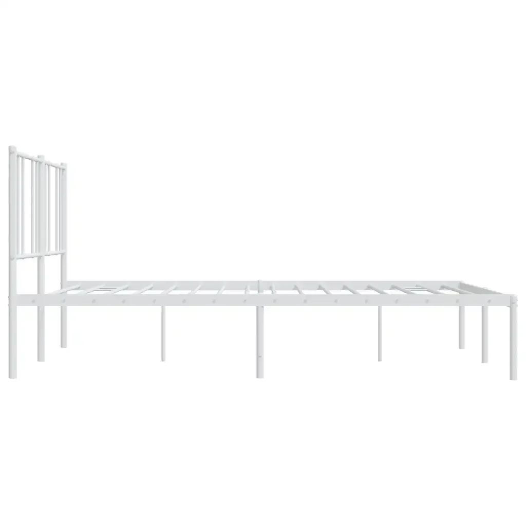Letto matrimoniale | Letto per adulti | Giroletto con Testiera Metallo Bianco 183x213 cm - Image 7