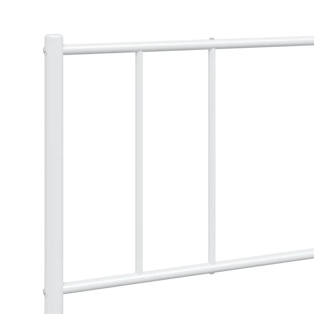 Letto matrimoniale | Letto per adulti | Giroletto con Testiera Metallo Bianco 183x213 cm - Image 9