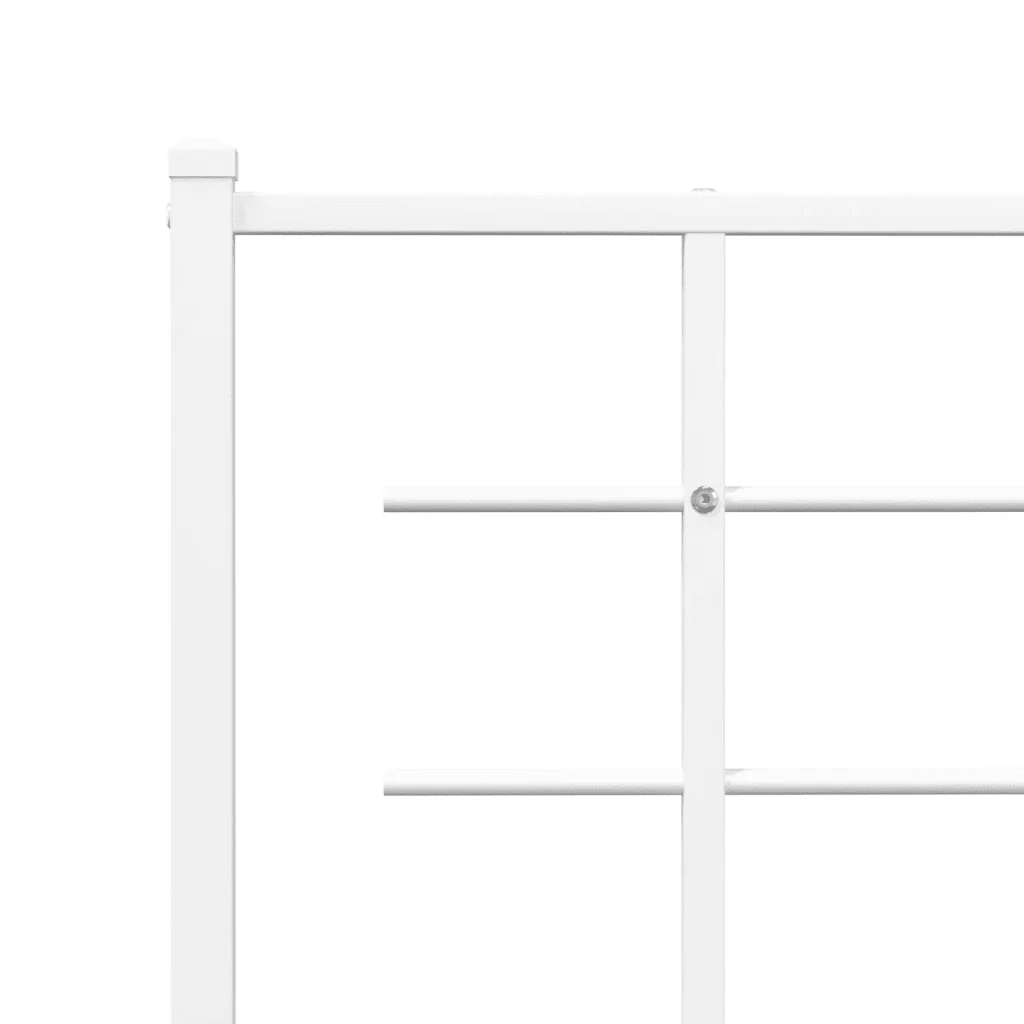 Letto matrimoniale | Letto per adulti | Giroletto con Testiera Metallo Bianco 183x213 cm - Image 8