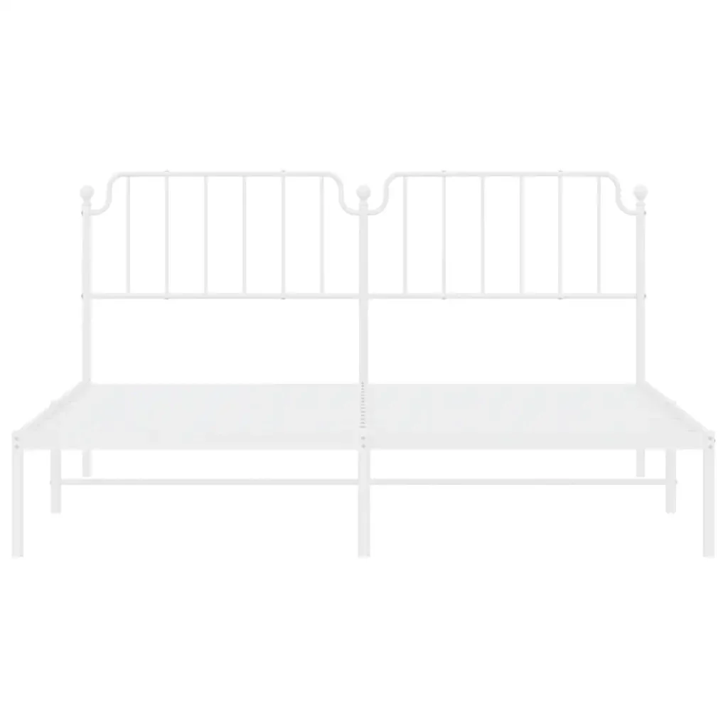 Letto matrimoniale | Letto per adulti | Giroletto con Testiera Metallo Bianco 183x213 cm - Image 6