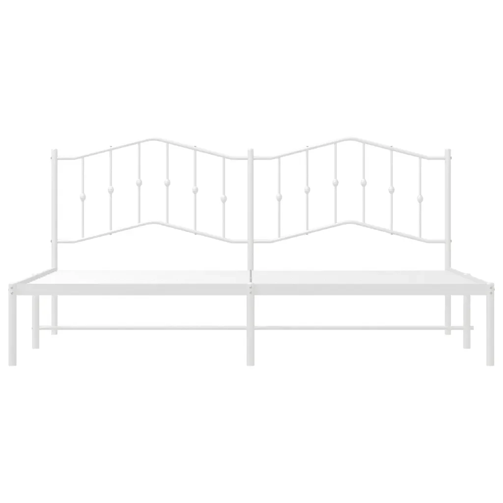 Letto matrimoniale | Letto per adulti | Giroletto con Testiera Metallo Bianco 193x203 cm - Image 6