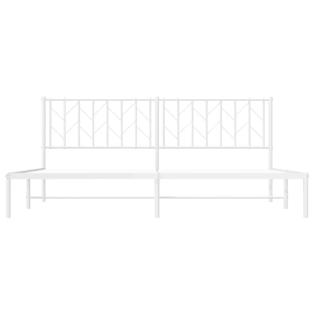 Letto matrimoniale | Letto per adulti | Giroletto con Testiera Metallo Bianco 193x203 cm - Image 6