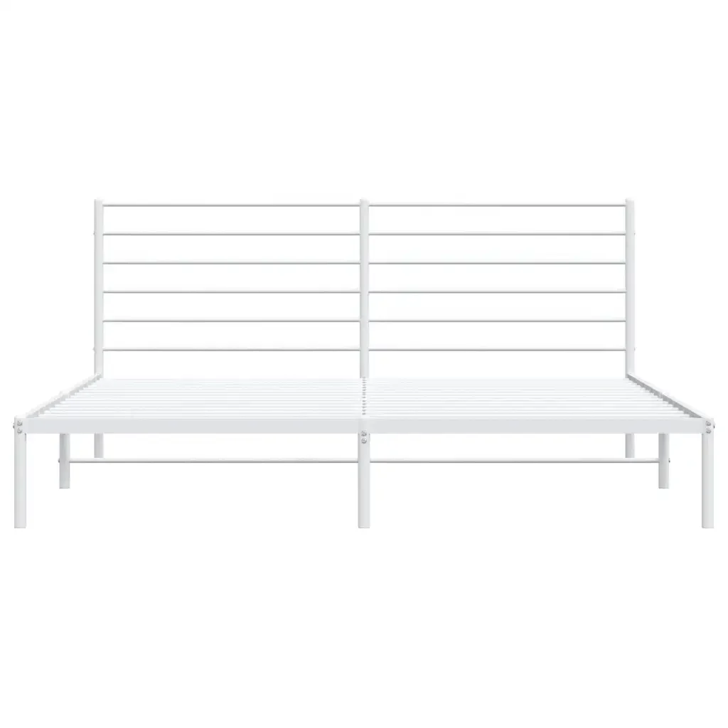 Letto matrimoniale | Letto per adulti | Giroletto con Testiera Metallo Bianco 200x200 cm - Image 6
