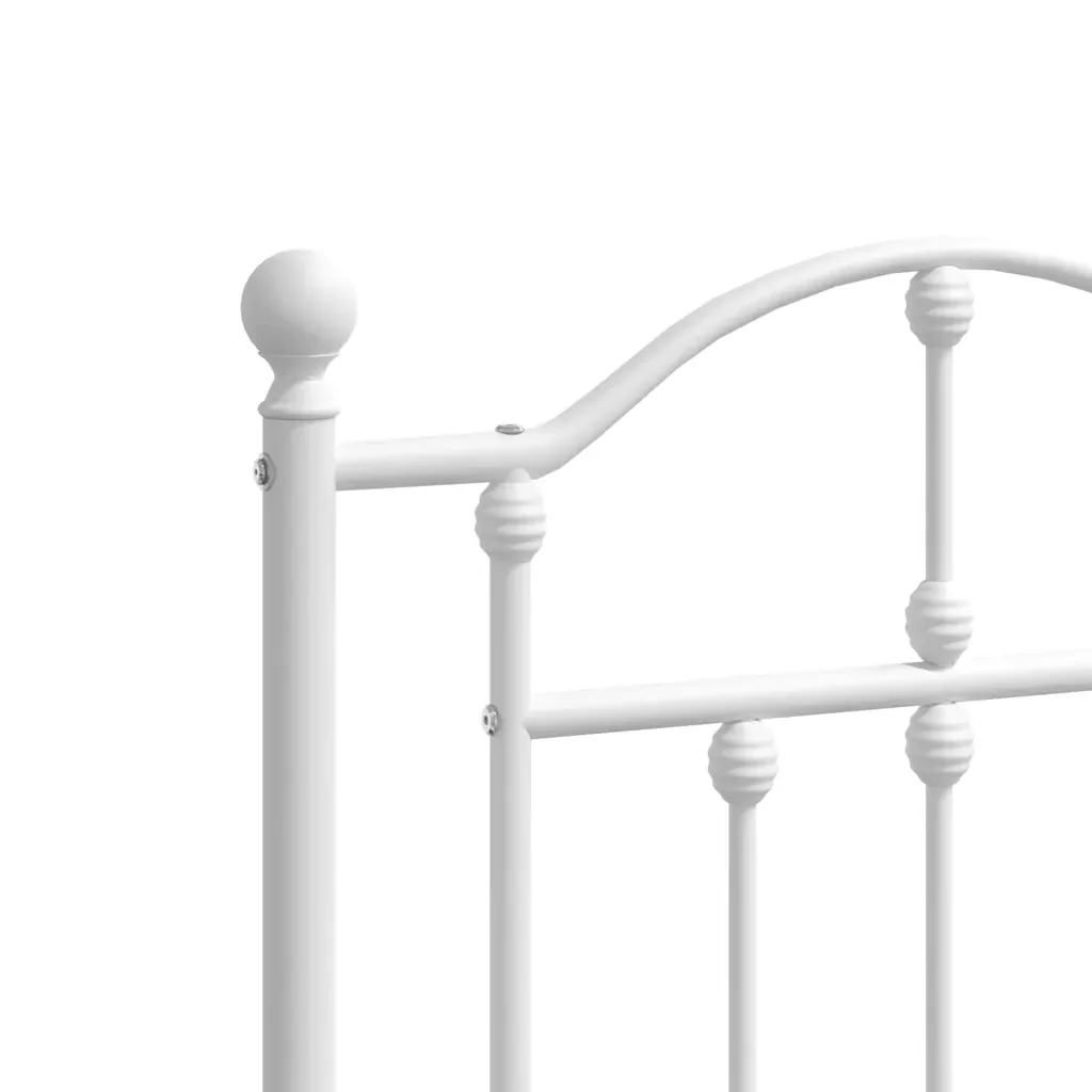 Letto matrimoniale | Letto per adulti | Giroletto con Testiera Metallo Bianco 200x200 cm - Image 8