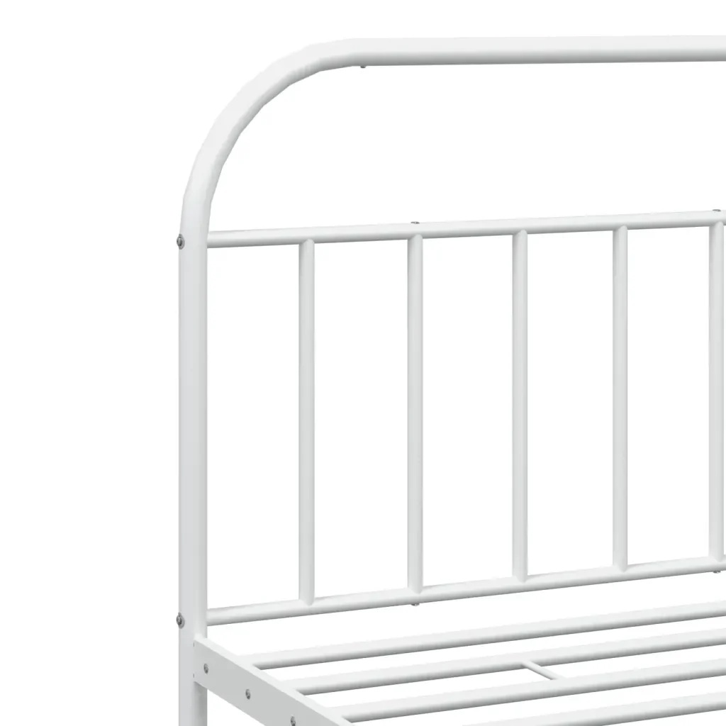 Letto matrimoniale | Letto per adulti | Giroletto con Testiera Metallo Bianco 200x200 cm - Image 9