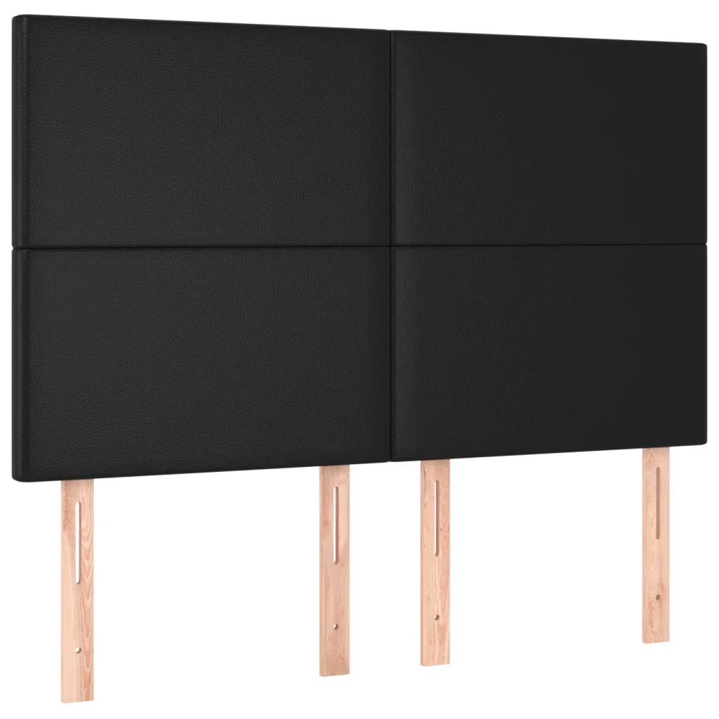 Letto matrimoniale | Letto per adulti | Giroletto con Testiera Nero 140x200 cm in Similpelle - Image 9