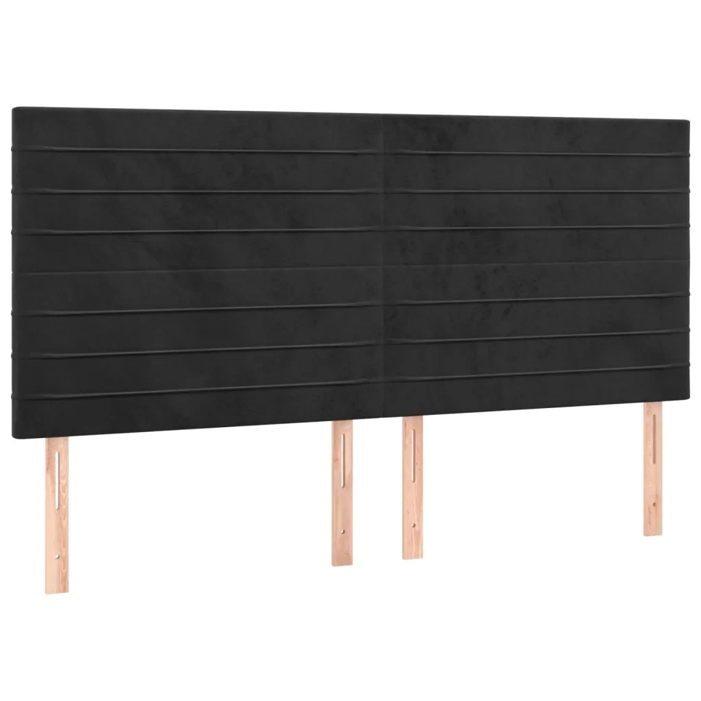 Letto matrimoniale | Letto per adulti | Giroletto con Testiera Nero 180x200 cm in Velluto - Image 8