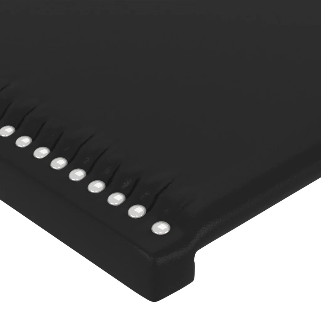 Letto matrimoniale | Letto per adulti | Giroletto con Testiera Nero 200x200 cm in Similpelle - Image 10