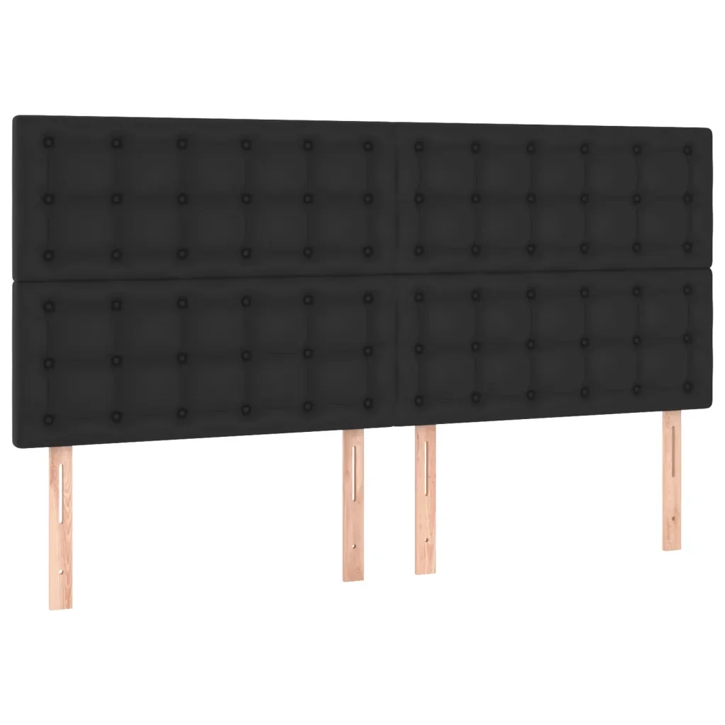 Letto matrimoniale | Letto per adulti | Giroletto con Testiera Nero 200x200 cm in Similpelle - Image 9