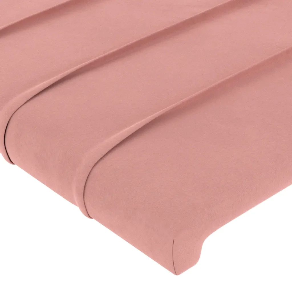 Letto matrimoniale | Letto per adulti | Giroletto con Testiera Rosa 120x200 cm in Velluto - Image 10