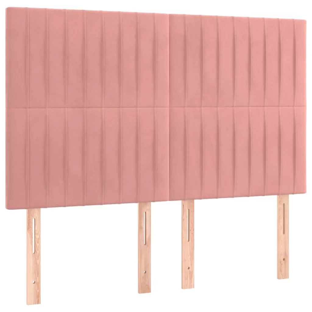 Letto matrimoniale | Letto per adulti | Giroletto con Testiera Rosa 140x190 cm in Velluto - Image 8