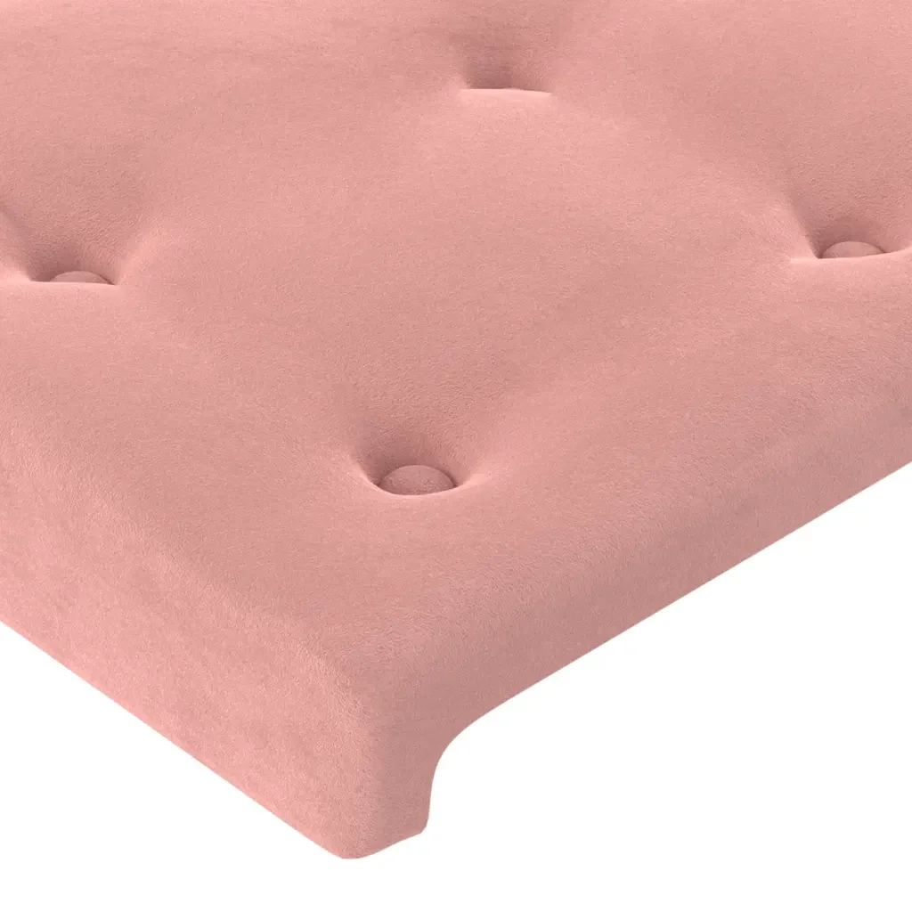 Letto matrimoniale | Letto per adulti | Giroletto con Testiera Rosa 140x190 cm in Velluto - Image 10