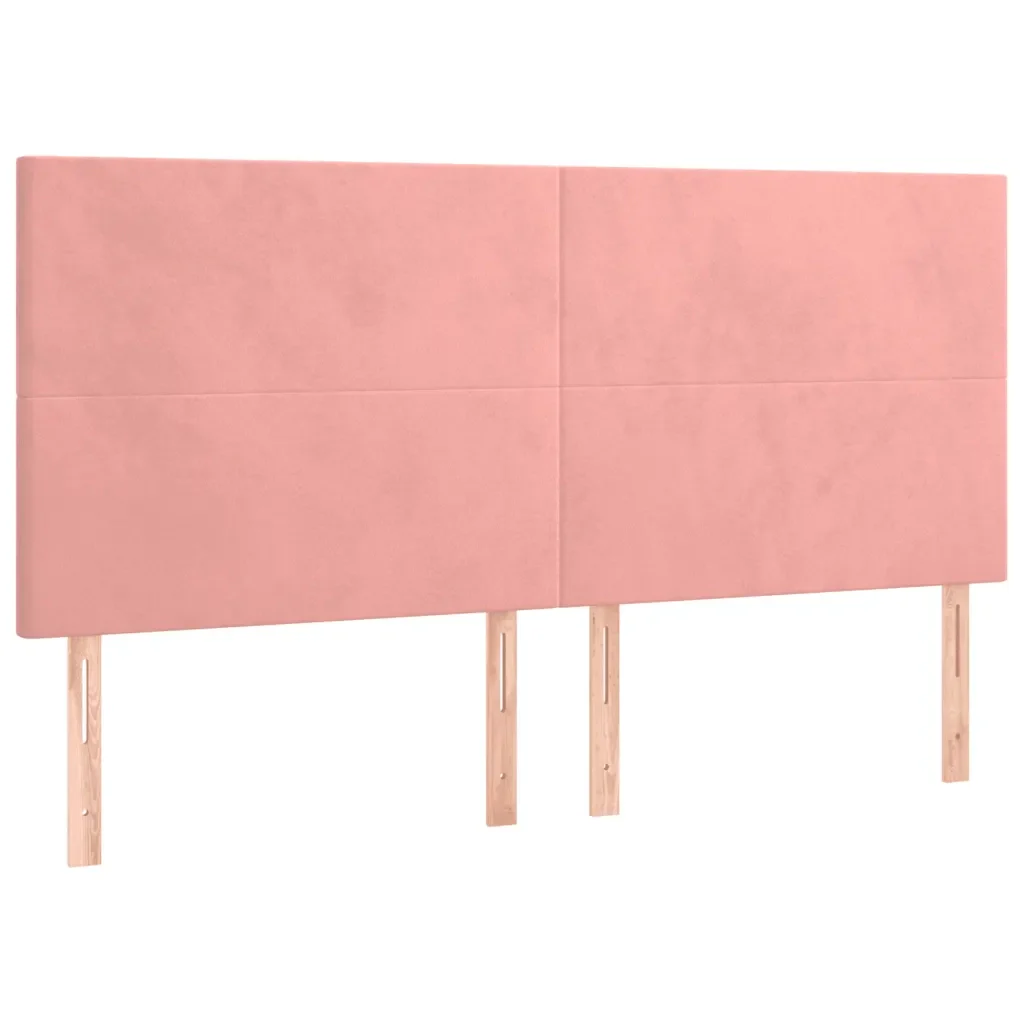 Letto matrimoniale | Letto per adulti | Giroletto con Testiera Rosa 160x200 cm in Velluto - Image 9