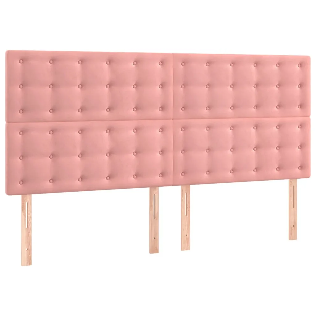 Letto matrimoniale | Letto per adulti | Giroletto con Testiera Rosa 160x200 cm in Velluto - Image 8