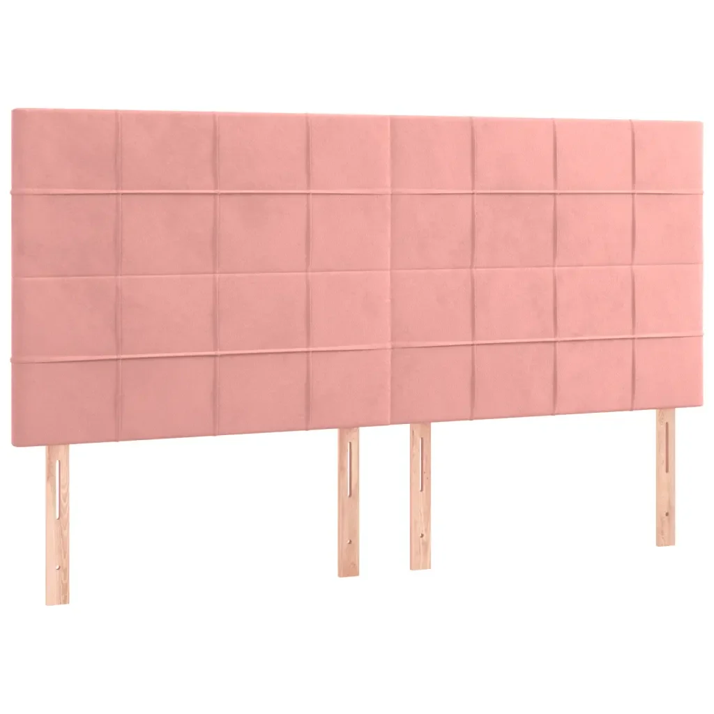 Letto matrimoniale | Letto per adulti | Giroletto con Testiera Rosa 180x200 cm in Velluto - Image 8