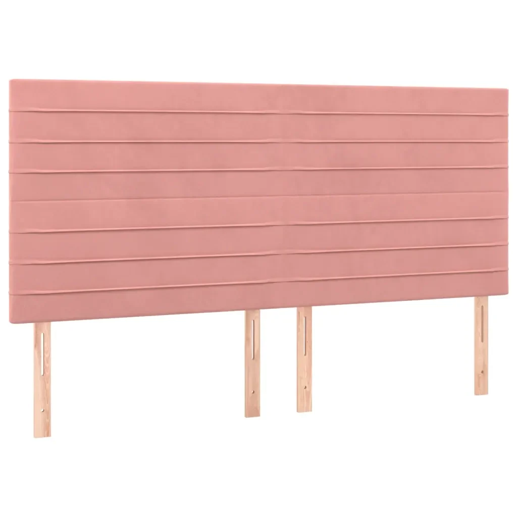 Letto matrimoniale | Letto per adulti | Giroletto con Testiera Rosa 180x200 cm in Velluto - Image 8