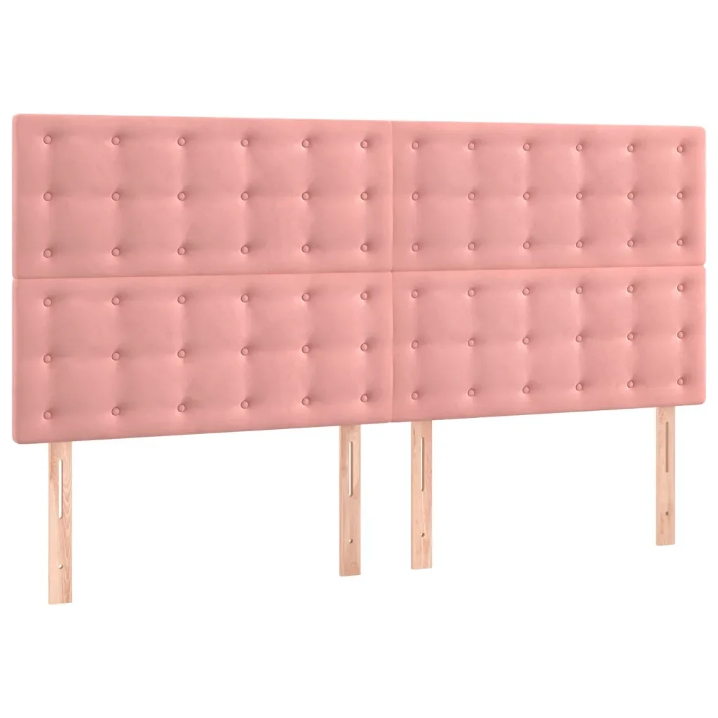 Letto matrimoniale | Letto per adulti | Giroletto con Testiera Rosa 180x200 cm in Velluto - Image 8