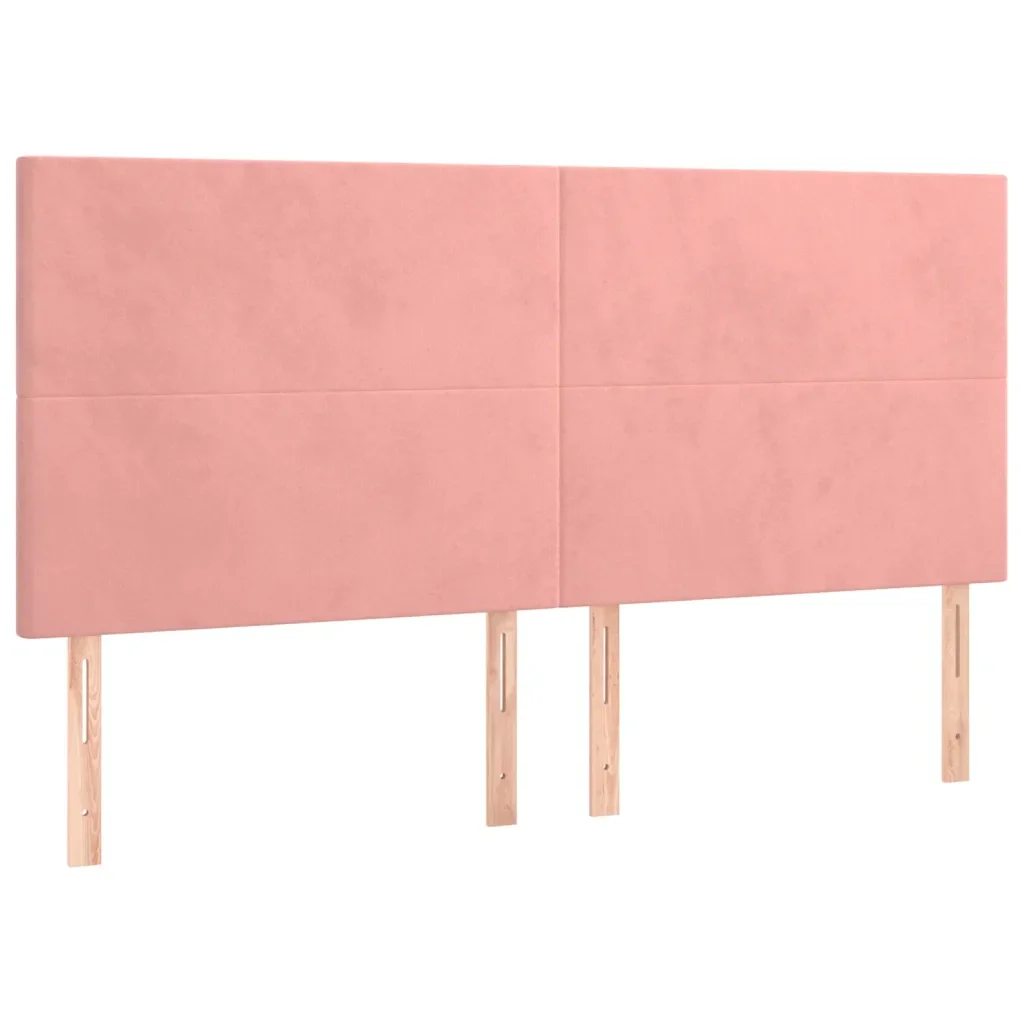 Letto matrimoniale | Letto per adulti | Giroletto con Testiera Rosa 200x200 cm in Velluto - Image 9