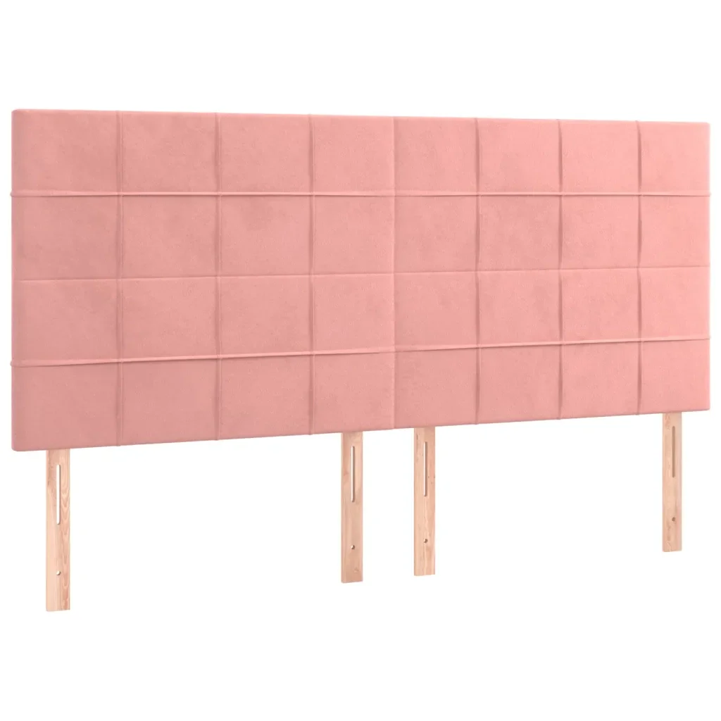 Letto matrimoniale | Letto per adulti | Giroletto con Testiera Rosa 200x200 cm in Velluto - Image 8