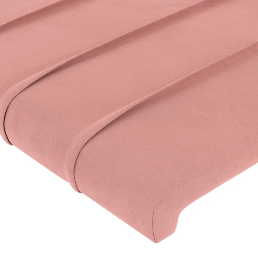 Letto matrimoniale | Letto per adulti | Giroletto con Testiera Rosa 200x200 cm in Velluto - Image 10