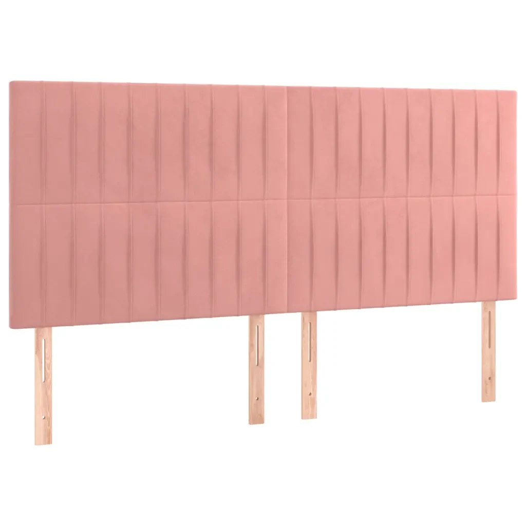 Letto matrimoniale | Letto per adulti | Giroletto con Testiera Rosa 200x200 cm in Velluto - Image 8