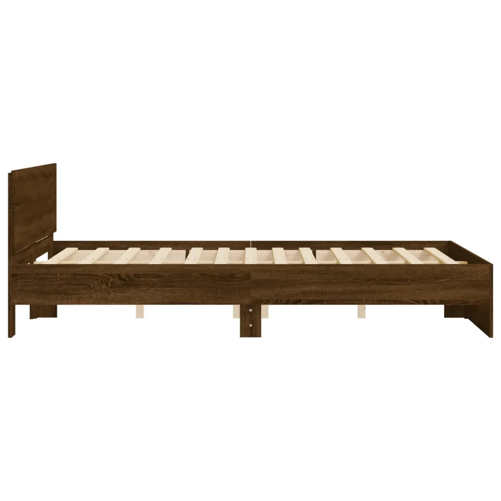 Letto matrimoniale | Letto per adulti | Giroletto con Testiera Rovere Marrone 140x190 cm - Image 6