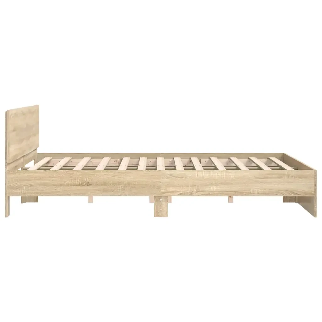 Letto matrimoniale | Letto per adulti | Giroletto con Testiera Rovere Sonoma 140x190 cm - Image 6