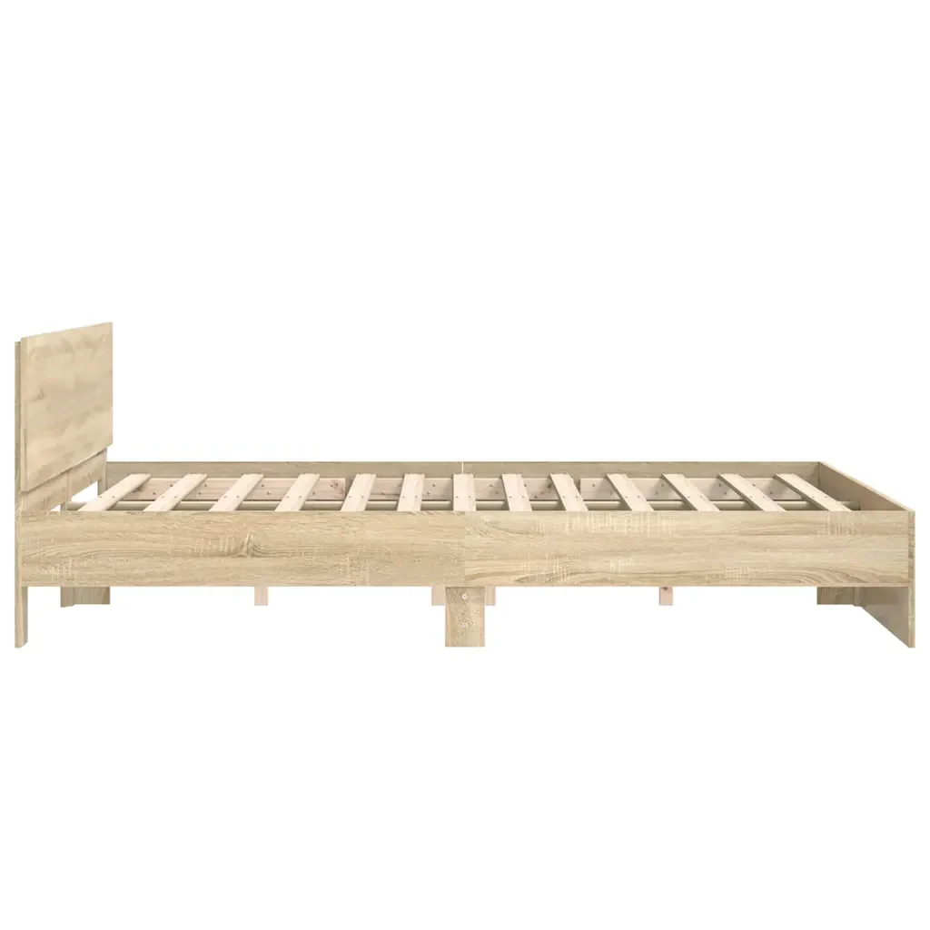 Letto matrimoniale | Letto per adulti | Giroletto con Testiera Rovere Sonoma 180x200 cm - Image 6