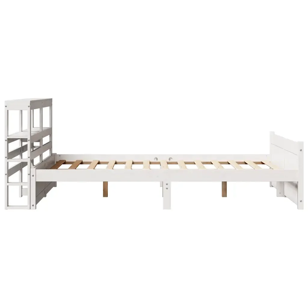 Letto matrimoniale | Letto per adulti | Giroletto con Testiera senza Materasso Bianco 120x200 cm - Image 7