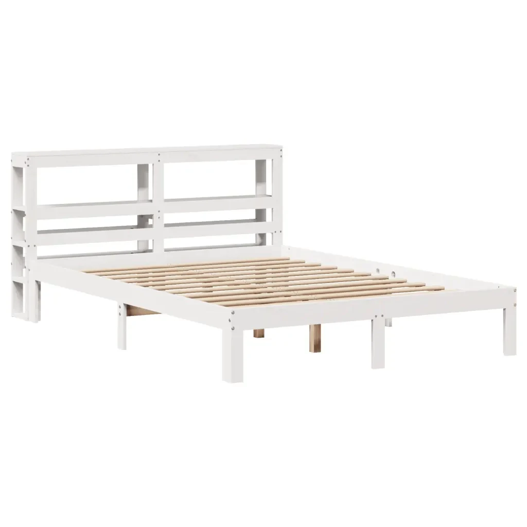 Letto matrimoniale | Letto per adulti | Giroletto con Testiera senza Materasso Bianco 120x200 cm - Image 3