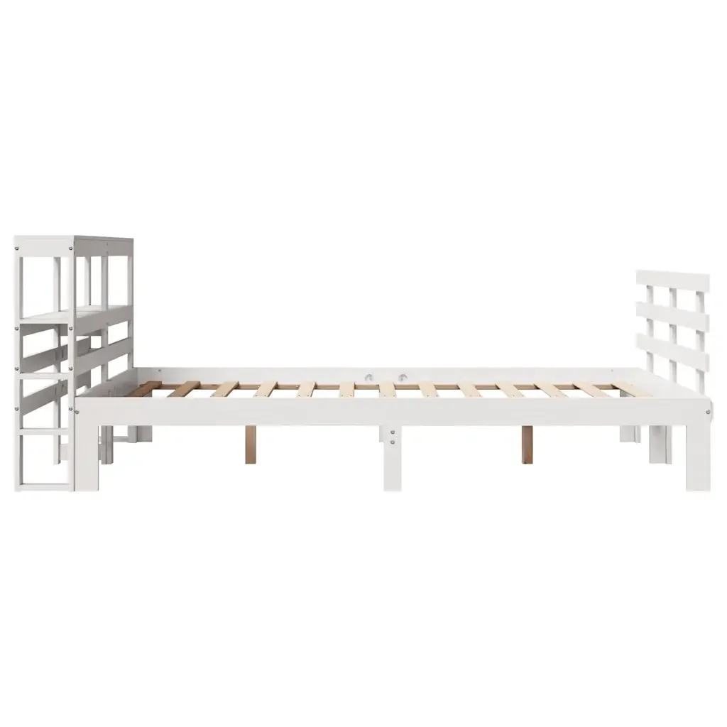 Letto matrimoniale | Letto per adulti | Giroletto con Testiera senza Materasso Bianco 120x200 cm - Image 7