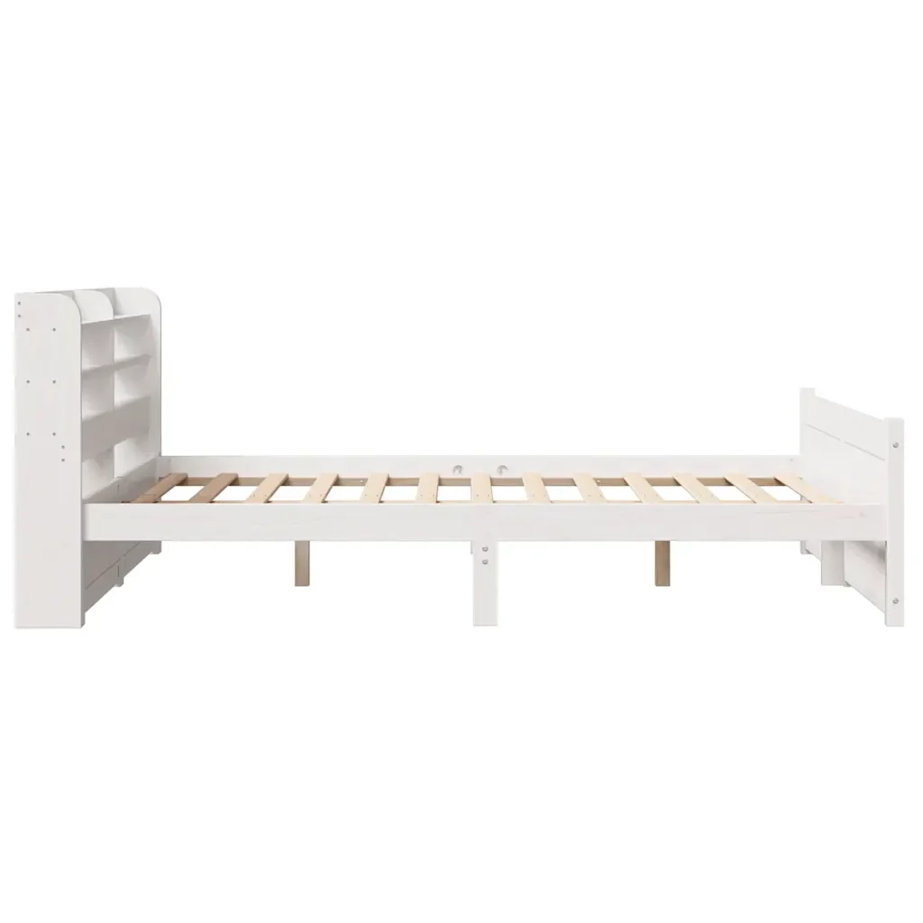 Letto matrimoniale | Letto per adulti | Giroletto con Testiera senza Materasso Bianco 120x200 cm - Image 7