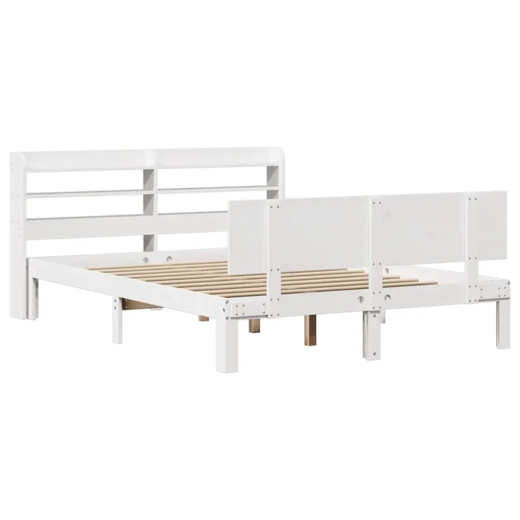 Letto matrimoniale | Letto per adulti | Giroletto con Testiera senza Materasso Bianco 120x200 cm - Image 3